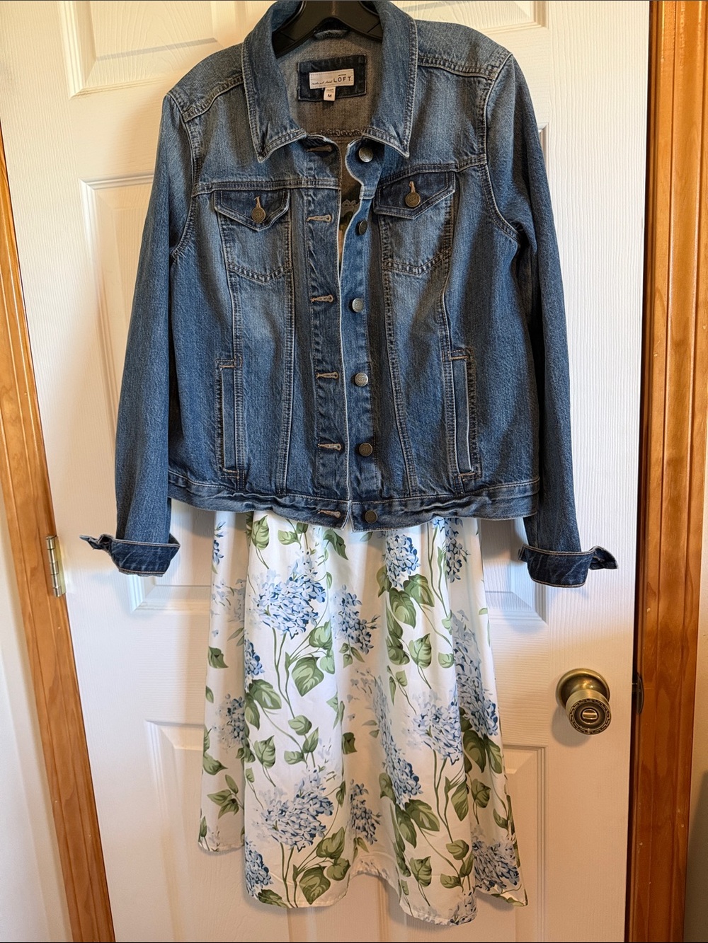 LOFT Blue Denim Jacket And Floral Dress